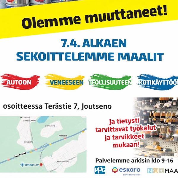 Olemme muuttaneet Terästie 7:aan